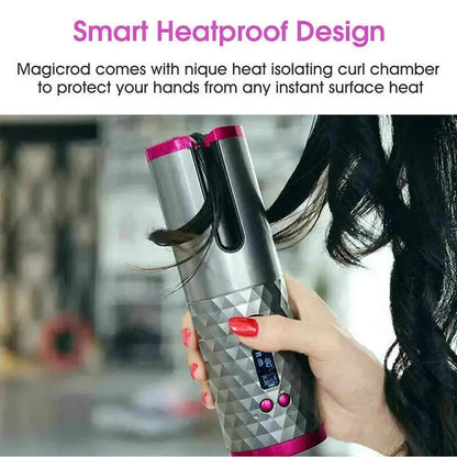 Cordless Hair Curler LCD Auto Rotating Waver Curling Iron Ceramic Wireless USA My Store