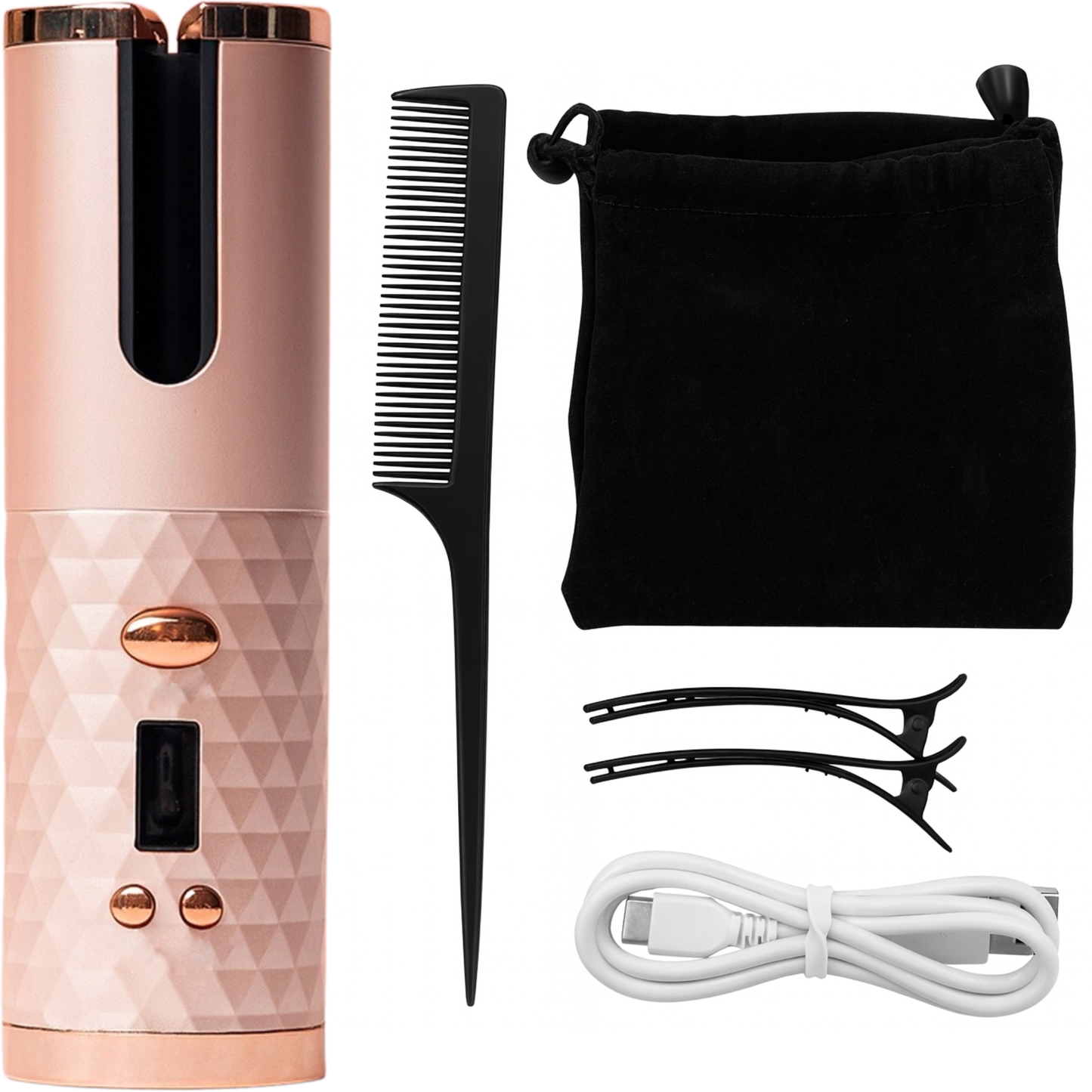 Cordless Hair Curler LCD Auto Rotating Waver Curling Iron | Cordless Hair Curler LCD Auto Rotating Curling Iron by Velora