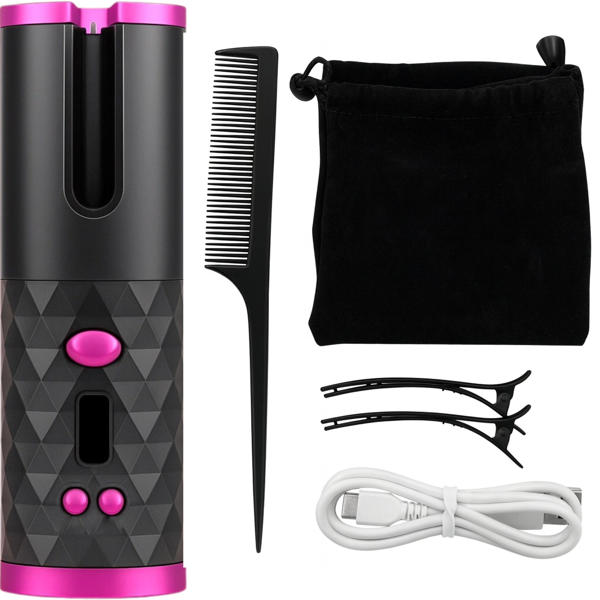 Cordless Hair Curler LCD Auto Rotating Waver Curling Iron | Cordless Hair Curler LCD Auto Rotating Curling Iron by Velora