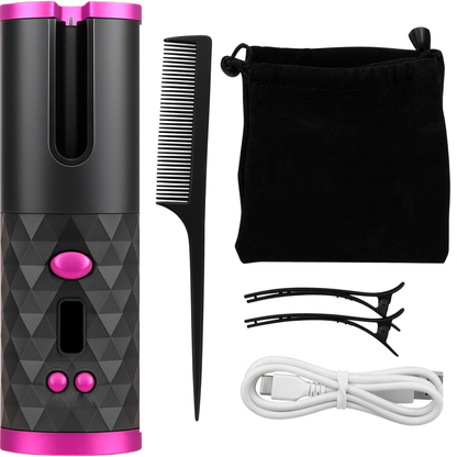 Cordless Hair Curler LCD Auto Rotating Waver Curling Iron | Cordless Hair Curler LCD Auto Rotating Curling Iron by Velora