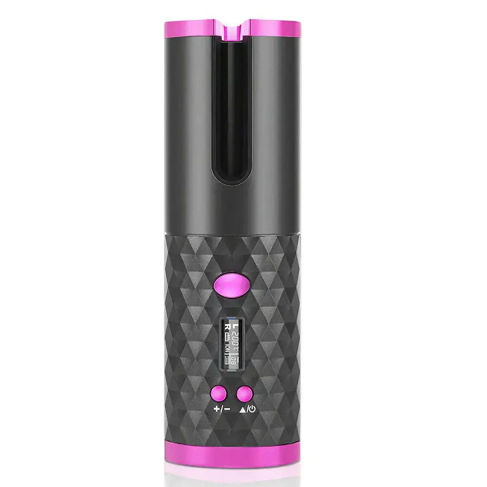 Cordless Hair Curler LCD Auto Rotating Waver Curling Iron Ceramic Wireless USA My Store